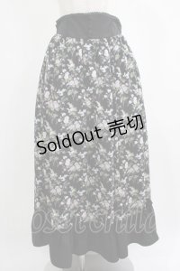 Kurumi Collaboration / 花柄コルセット風スカート LL ブラック H-25-04-06-1020-GO-SK-NS-ZH