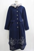 axes femme / 天体刺繍フード付コート L ネイビー H-25-04-06-1021-AX-CO-NS-ZT-C057