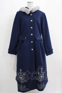axes femme / 天体刺繍フード付コート L ネイビー H-25-04-06-1021-AX-CO-NS-ZT-C057