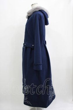 画像2: axes femme / 天体刺繍フード付コート L ネイビー H-25-04-06-1021-AX-CO-NS-ZT-C057