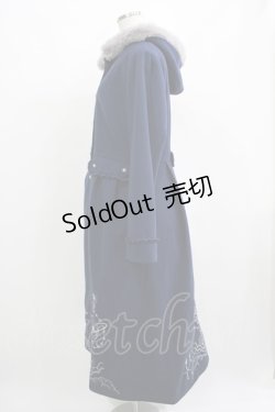 画像2: axes femme / 天体刺繍フード付コート L ネイビー H-25-04-06-1021-AX-CO-NS-ZT-C057