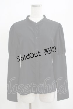 画像1: Kurumi Collaboration / リボンブラウス LL ブラック H-25-04-06-1023-GO-BL-NS-ZH