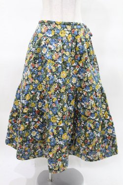 画像1: Jane Marple Dans Le Salon / Gloria lomo matelasse skirt  グリーン H-25-04-06-020-JM-SK-KB-ZH