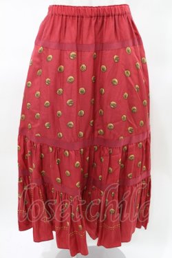 画像1: Jane Marple Dans Le Salon / Granny’s buttons tiered skirt  ローズ H-25-04-06-023-JM-SK-KB-ZH