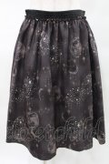 elements,H / moon printスカート 2 黒 H-25-04-06-024-PU-SK-KB-ZH