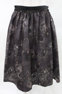 elements,H / moon printスカート 2 黒 H-25-04-06-024-PU-SK-KB-ZH