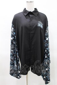 ACDC RAG /OODミルキモノシャツ  ブラック×パステルブルー H-25-04-06-032-PU-BL-KB-ZH