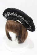 Candy Stripper / FIRE PATTERN BERET【LiSA×Candy Stripper】  黒×白 H-25-04-07-001-PU-AC-KB-ZH