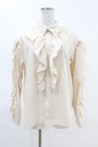 MILK / Bigフリルブラウス  ベージュ H-25-04-07-036-ML-BL-KB-ZT162