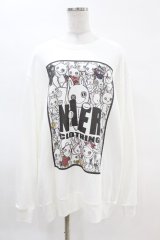 NieR Clothing / プリントSWEAT  2XL 白 H-25-04-07-042-PU-TO-KB-ZH