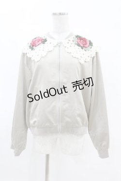 画像1: 【SALE】merry jenny / クロシェカラーサテンブルゾン Free アイボリー H-25-04-07-049-LO-JA-NS-ZT196