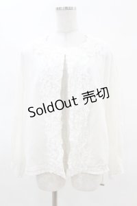 Jane Marple Dans Le Salon / フリルジャケット  白 H-25-04-07-053-JM-JA-KB-ZH
