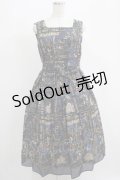 Jane Marple / Grimm stained glassスクエアドレス  ライトネイビー H-25-04-07-1001-JM-OP-KB-ZH