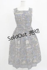 Jane Marple / Grimm stained glassスクエアドレス  ライトネイビー H-25-04-07-1001-JM-OP-KB-ZH