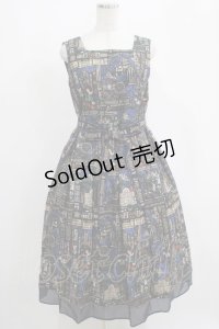 Jane Marple / Grimm stained glassスクエアドレス  ライトネイビー H-25-04-07-1001-JM-OP-KB-ZH