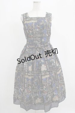 画像1: Jane Marple / Grimm stained glassスクエアドレス  ライトネイビー H-25-04-07-1001-JM-OP-KB-ZH