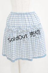 Emily Temple cute / ギンガムリボンスカート  青 H-25-04-07-1030-ET-SK-KB-ZH