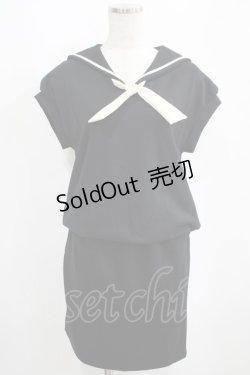 画像1: MILK / Sailor ladyワンピース  ブラック H-25-04-07-1039-ML-OP-KB-ZH