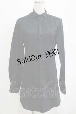 画像1: BPN FOR MEN / プリーツブラウス M 黒 H-25-04-07-1042-GO-BL-KB-ZH