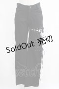BPN / レースアップ縫合パンツ M 黒 H-25-04-07-1049-GO-PA-KB-ZH