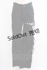 BPN / レースアップ縫合パンツ M 黒 H-25-04-07-1049-GO-PA-KB-ZH