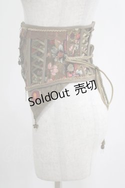 画像2: Ozz oneste / 椿刺繍チャーム付ショートコルセット  カーキ H-25-04-07-1051-OO-ZA-KB-ZH