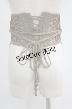 画像3: Ozz oneste / 椿刺繍チャーム付ショートコルセット  カーキ H-25-04-07-1051-OO-ZA-KB-ZH