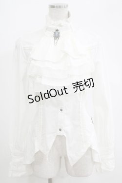画像1: Rozen Kavalier / カメオブローチジャボ付ブラウス  オフ H-25-04-07-1052-OO-BL-KB-ZH