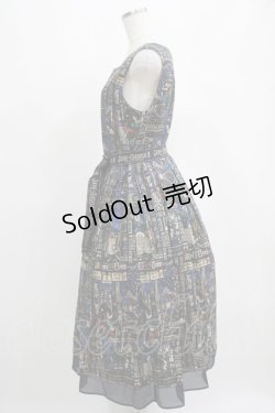 画像2: Jane Marple / Grimm stained glassスクエアドレス  ライトネイビー H-25-04-07-1001-JM-OP-KB-ZH