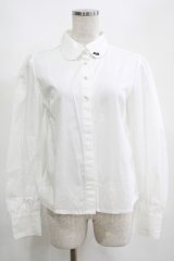 MILK / ロゴ刺繍ブラウス  白 H-25-04-07-1053-ML-BL-KB-ZT151