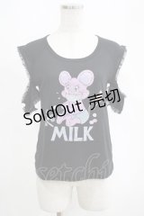 MILK / キャンディーマウスTops  ブラック H-25-04-07-1059-ML-TO-KB-ZH