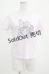 MILK / パンジーCAT Tee  ピンク H-25-04-07-1064-ML-TO-KB-ZH