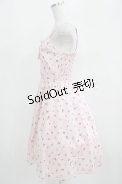 画像2: Emily Temple cute / 小花&フルーツノースリーブワンピース  ピンク H-25-04-07-1013-ET-OP-KB-ZH