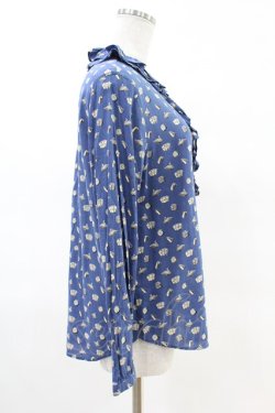 画像3: Jane Marple / Tumbling Diceのフリルカラーブラウス  ブルー H-25-04-07-009-JM-BL-KB-ZH