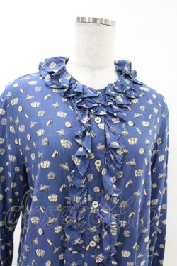画像4: Jane Marple / Tumbling Diceのフリルカラーブラウス  ブルー H-25-04-07-009-JM-BL-KB-ZH