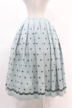 画像2: Jane Marple Dans Le Salon / Clover Embroideryキャトルタックスカート  サックス H-25-04-07-012-JM-SK-KB-ZH
