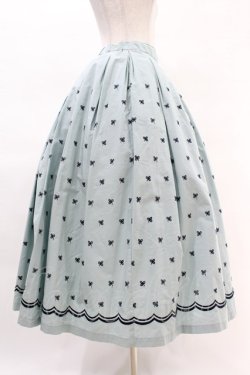 画像3: Jane Marple Dans Le Salon / Clover Embroideryキャトルタックスカート  サックス H-25-04-07-012-JM-SK-KB-ZH