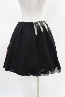 画像2: gouk / 和柄切替プリントスカート  黒 H-25-04-07-021-GO-SK-KB-ZH