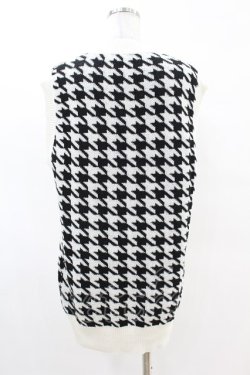 画像2: NieR Clothing / ニットベスト  千鳥柄（白×黒） H-25-04-07-025-PU-TO-KB-ZH