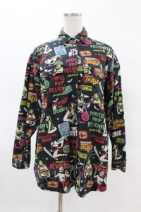 HYSTERIC GLAMOUR / 総柄シャツ free 黒 H-25-04-07-027-PU-BL-KB-ZH
