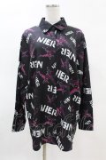 NieR Clothing / 総柄長袖シャツ  黒×紫 H-25-04-07-028-PU-BL-KB-ZH