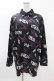 画像1: NieR Clothing / 総柄長袖シャツ  黒×紫 H-25-04-07-028-PU-BL-KB-ZH (1)