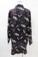 画像2: NieR Clothing / 総柄長袖シャツ  黒×紫 H-25-04-07-028-PU-BL-KB-ZH (2)