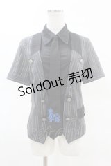 ALGONQUINS / タイ付レイヤード風シャツ  黒 H-25-04-07-029-AL-BL-KB-ZH