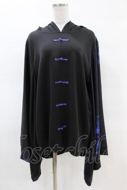 画像1: NieR Clothing / 着物風袖チャイナプルオーバー  黒 H-25-04-07-030-PU-TO-KB-ZH