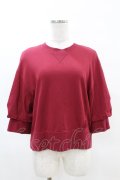 Jane Marple Dans Le Salon / Half puffy sleeve sweatshirt  ワイン H-25-04-07-033-JM-TO-KB-ZH