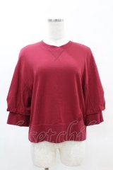 Jane Marple Dans Le Salon / Half puffy sleeve sweatshirt  ワイン H-25-04-07-033-JM-TO-KB-ZH
