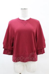 Jane Marple Dans Le Salon / Half puffy sleeve sweatshirt  ワイン H-25-04-07-033-JM-TO-KB-ZH