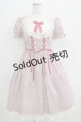 Angelic Pretty / Fancy Stripeワンピース Free レッド H-25-04-08-1026-AP-OP-NS-ZH