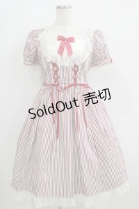 Angelic Pretty / Fancy Stripeワンピース Free レッド H-25-04-08-1026-AP-OP-NS-ZH
